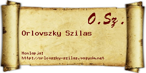 Orlovszky Szilas névjegykártya